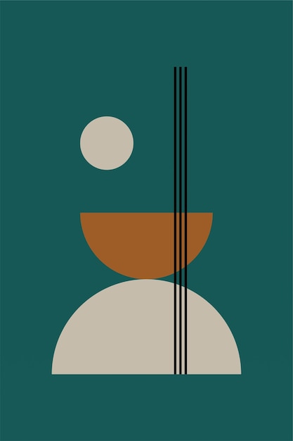 Póster de decoración de arte de pared bauhaus geométrico abstracto