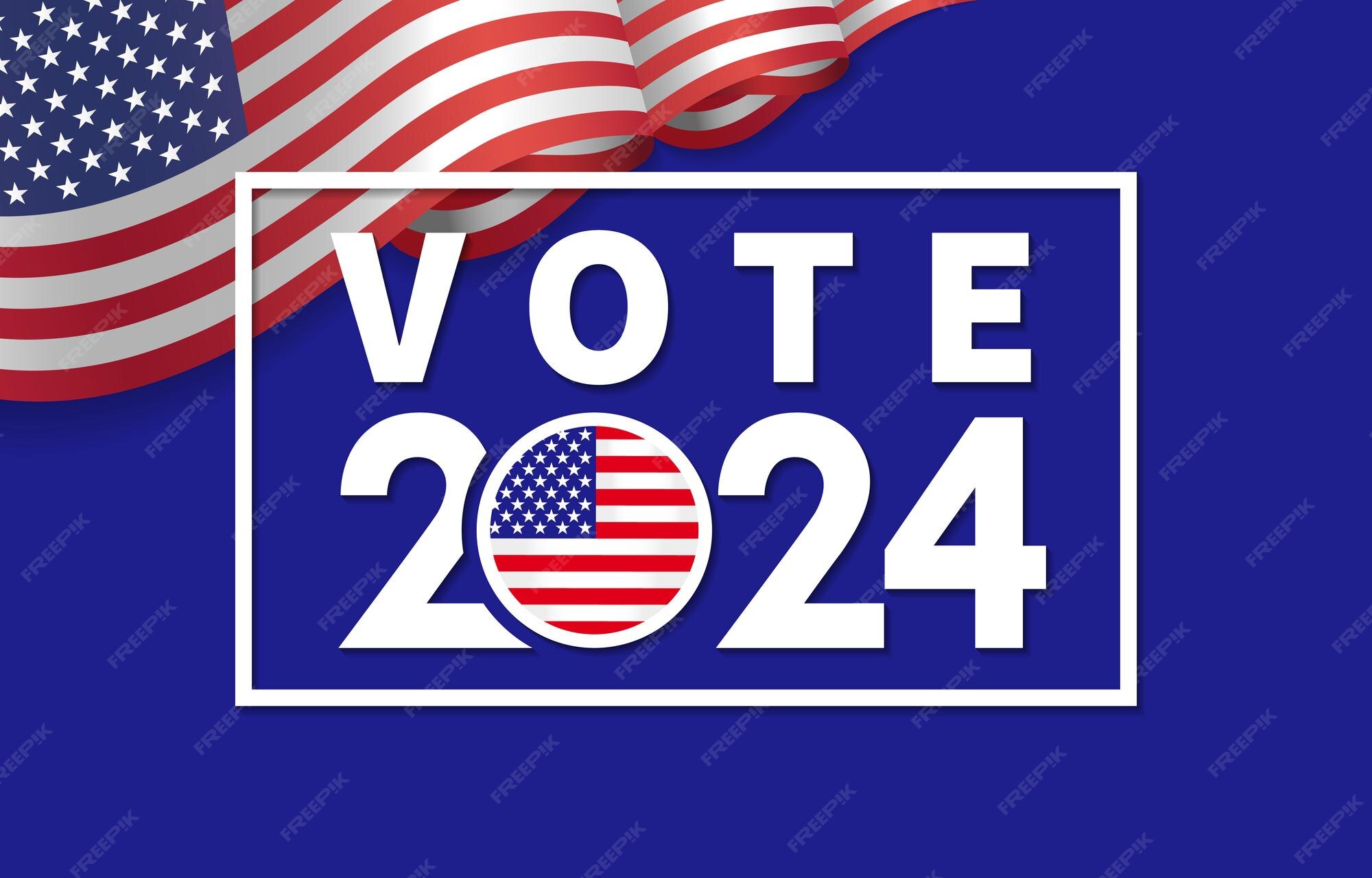 Poster del día de las elecciones de Estados Unidos de 2024 con fondo de