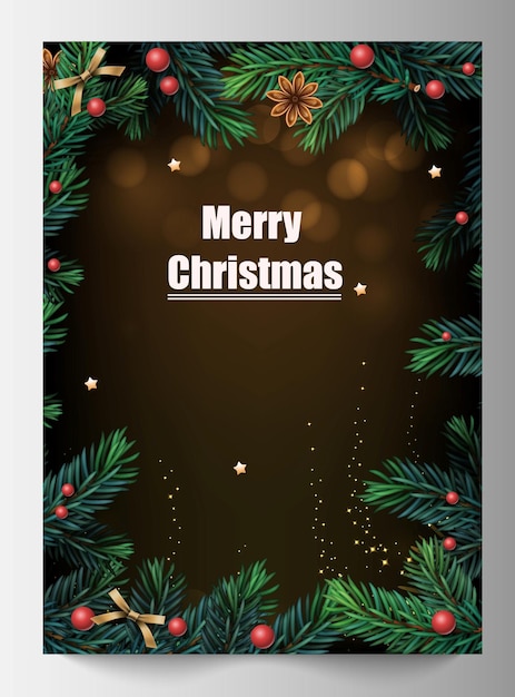 Poster del día de Navidad Imagen de fondo de Holly