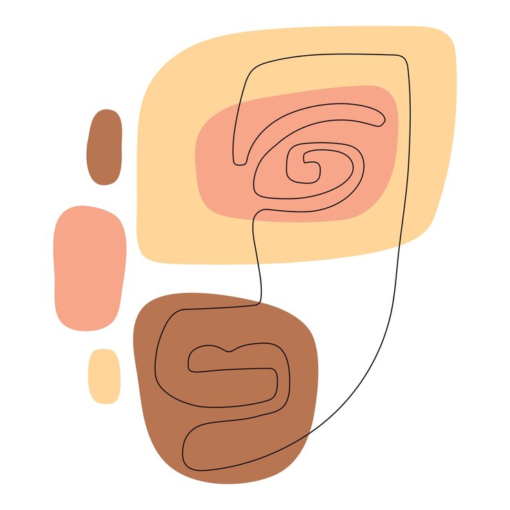 Poster de dibujo de una línea con formas abstractas y trazo editable Estilo minimalista Retrato de mujer Diseño de dibujo a mano aislado en fondo blanco Ilustración vectorial para decoración de interiores