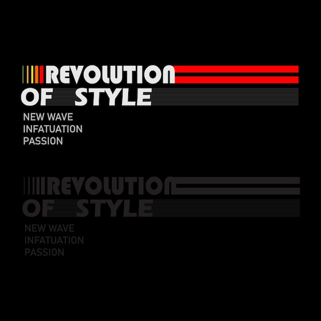 Póster de diseño abstracto de camiseta y ropa con estilo de revolución de estilo Vector Premium