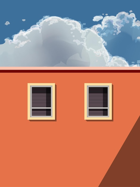Poster de edificio en perspectiva de arquitectura geométrica y diseño impreso de ilustración vectorial de fondo