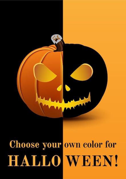 Vector póster elige tu propio color para halloween