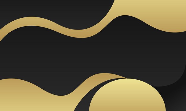 Poster de estandarte de diseño de fondo dorado negro simple para presentación de negocios