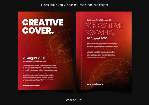 Poster estético editable con fondo de gradiente rojo y oscuro mixto y diseño de objetos 3D audaz