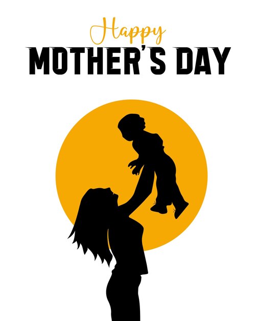 Vector poster del evento feliz día de la madre con ilustración vectorial de madre e hijo