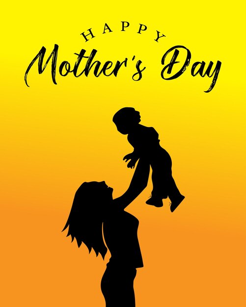 Vector poster del evento feliz día de la madre con ilustración vectorial de madre e hijo