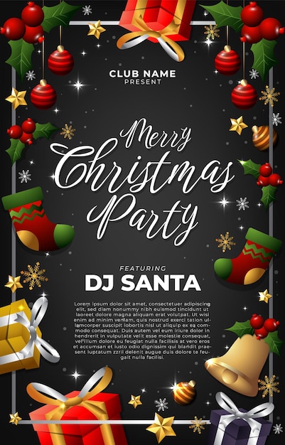 Vector un póster exclusivo de la fiesta de navidad