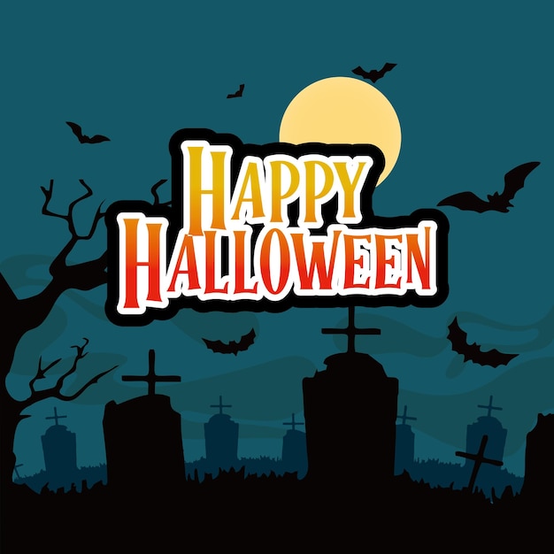 póster para feliz halloween en las redes sociales publicando banner o fondo