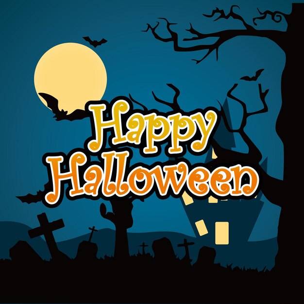 póster para feliz halloween en las redes sociales publicando banner o fondo