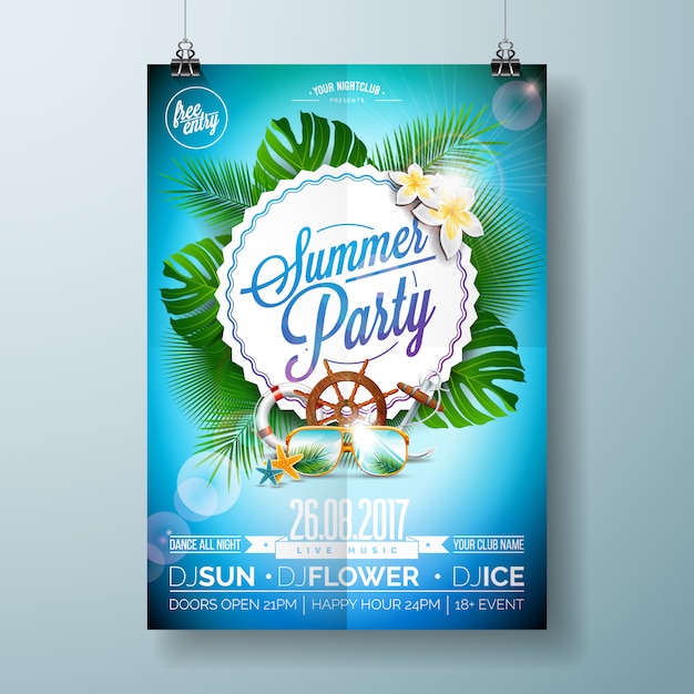 Póster de fiesta de verano