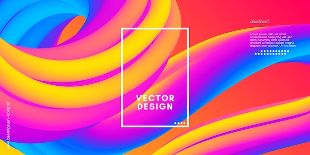 Póster fluido abstracto con forma líquida de onda 3d