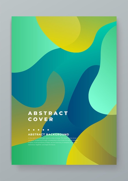 Poster de fluido de onda de gradiente creativo abstracto verde y azul plantilla para el informe anual folleto de revista propuesta de cartera poster de folleto de informe anual