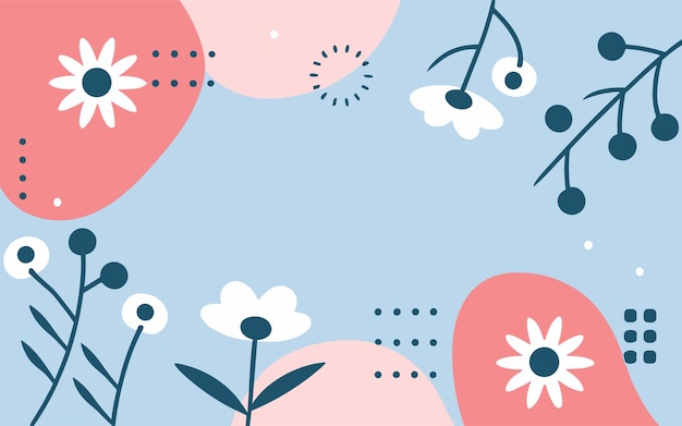 Poster de fondo abstracto con flores