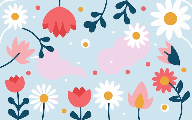 Poster de fondo abstracto con flores