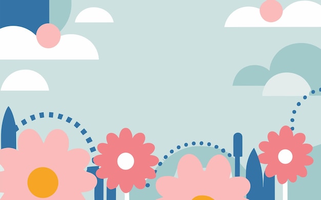 Poster de fondo abstracto con flores