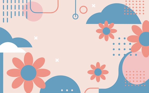 Poster de fondo abstracto con flores