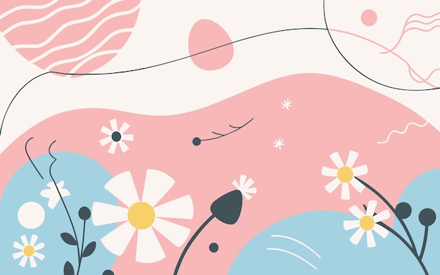 Poster de fondo abstracto con flores