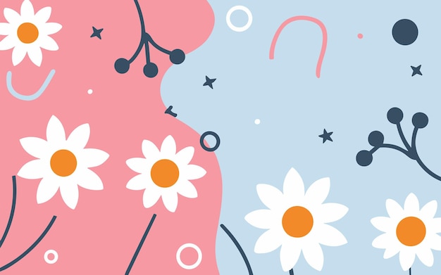Poster de fondo abstracto con flores