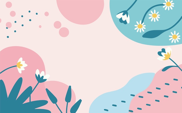 Poster de fondo abstracto con flores