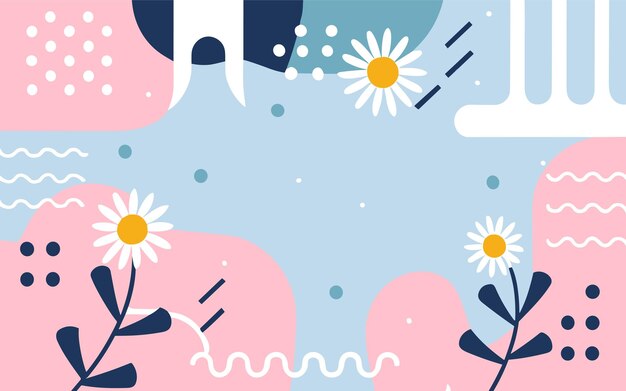Poster de fondo abstracto con flores