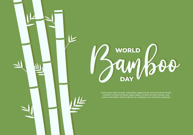Poster de fondo del Día Mundial del Bambú con bambú blanco el 18 de septiembre