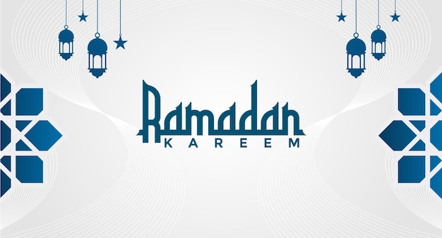 Poster de fondo de Ramadán Kareem diseño de estandarte con linterna