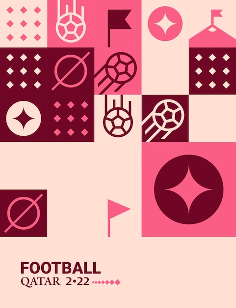 Póster geométrico fútbol doha qatar 2022 fondo de plantilla de volante web de fútbol creativo