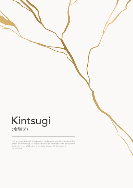 Póster grieta de kintsugi de oro