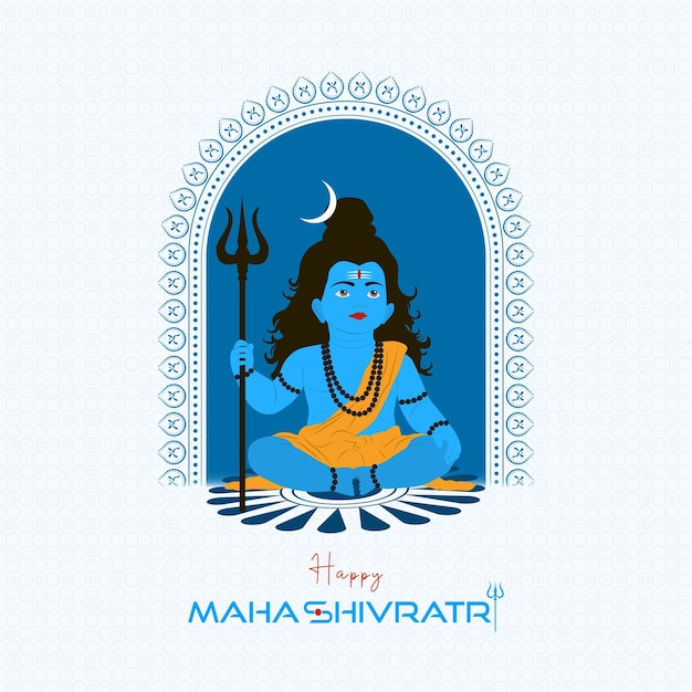 Vector el póster de maha shivratri vector del señor shiva para la feliz fiesta de mahashivratri hindú maha shivratri