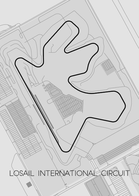 Poster del mapa de la pista de carreras del Circuito Internacional de Losail