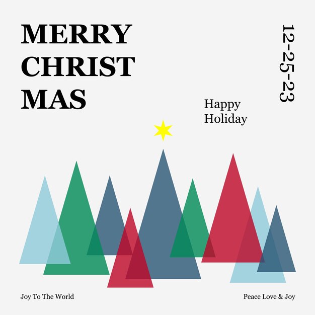 póster minimalista de Navidad en las redes sociales con fondo blanco
