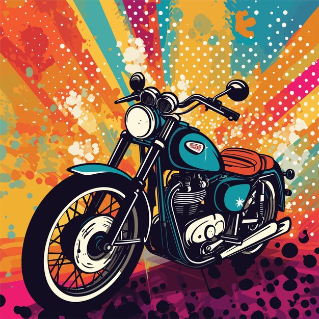 Vector póster de motociclista con motocicleta en la carretera concepto de ilustración de bicicleta retro