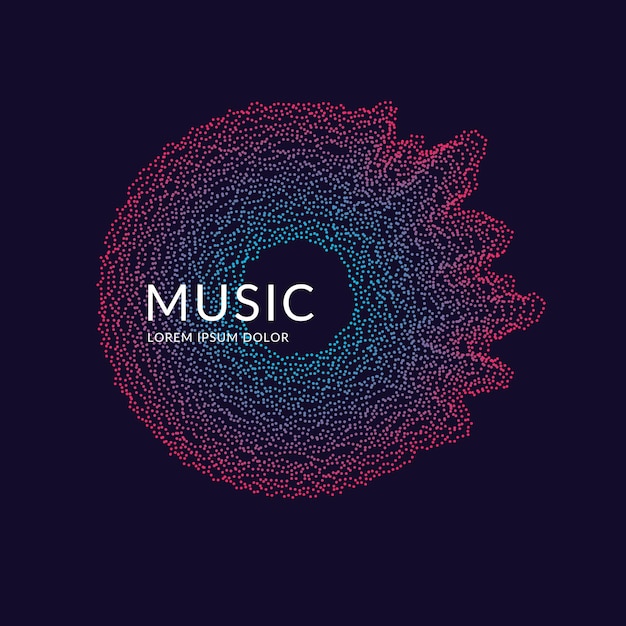 Póster de música. Fondo abstracto de vector con ondas dinámicas, líneas y partículas. Ilustración adecuada para el diseño