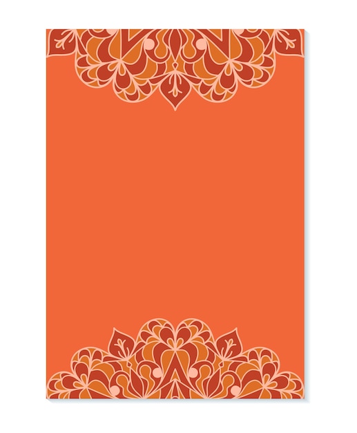 Póster naranja con estampado de mandala étnico.