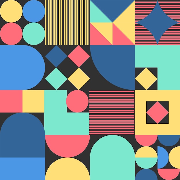 Póster de obra de arte minimalista de geometría con forma y figura simples.