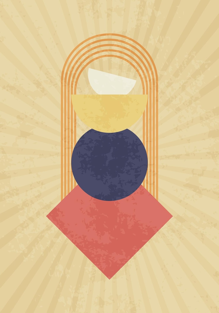 Vector póster de pared bohemio con arte decorativo abstracto para pared
