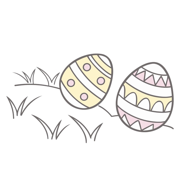 Poster de Pascua feliz con huevos Conjunto de huevos de Pascua decorados con colores pastel deseando una feliz Pascua