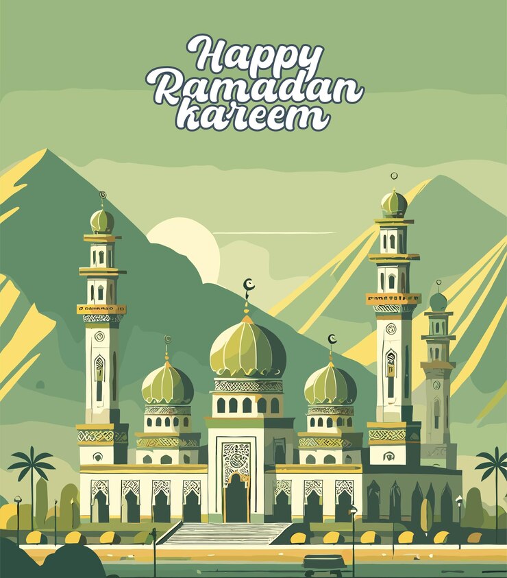 póster de ramadán editable con ilustración de la mezquita
