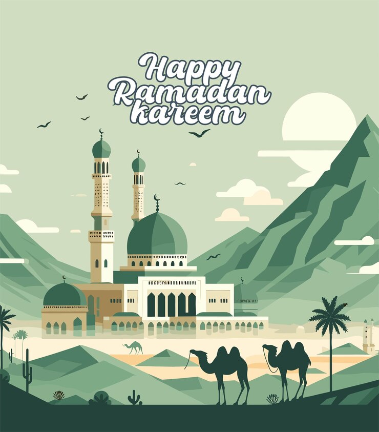 póster de ramadán editable con ilustración de la mezquita
