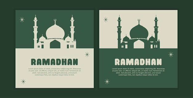 El póster de Ramadán en las redes sociales es una ilustración vectorial.