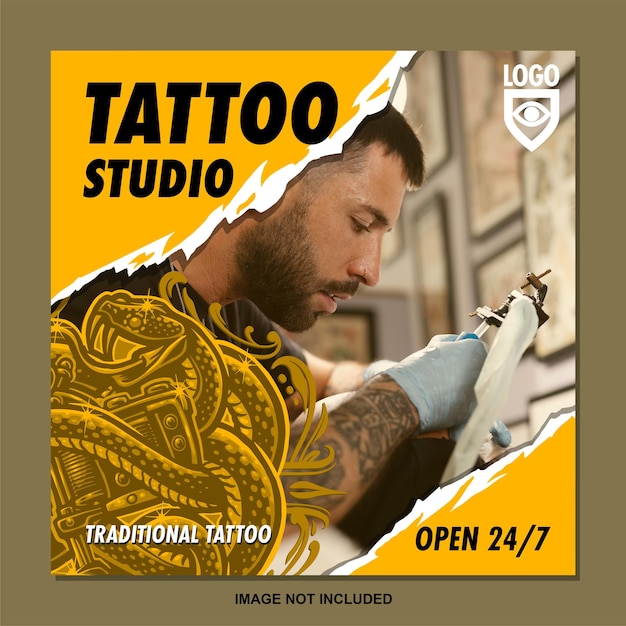 Poster de las redes sociales de tatuaje