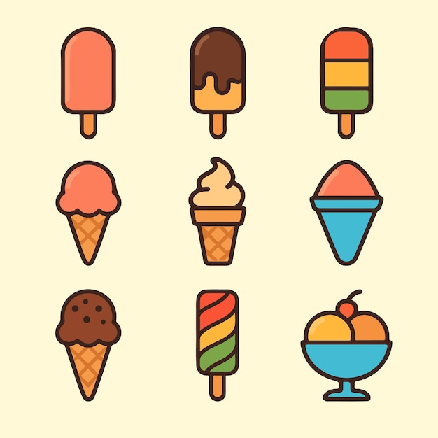 El póster retro del helado de verano