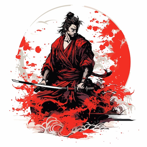 Vector un póster para un samurai llamado el vector samurai.