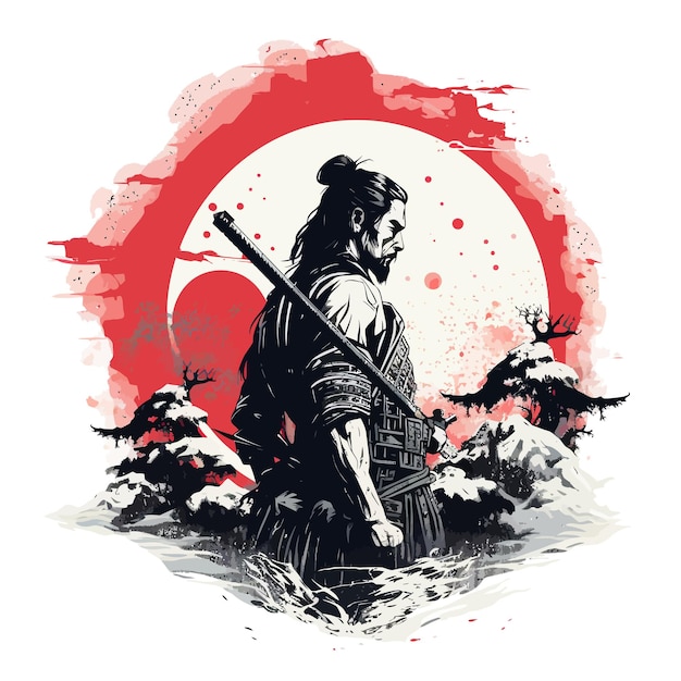 Vector un póster para un samurai llamado el vector samurai.