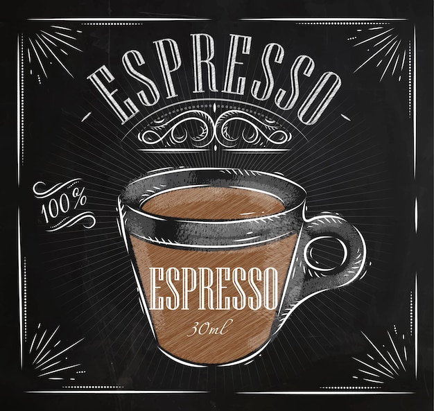 Póster de tiza de espresso