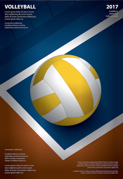 Vector póster del torneo de voleibol