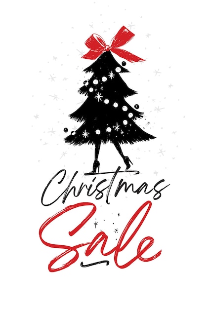 Poster de venta de juguetes de árbol de Navidad de moda blanco