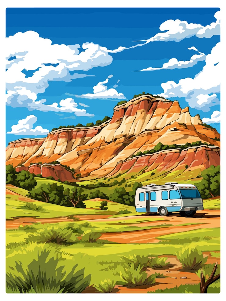 Vector póster de viaje vintage del monumento nacional de dinosaurios utah, postal de recuerdo, pintura de retrato wpa