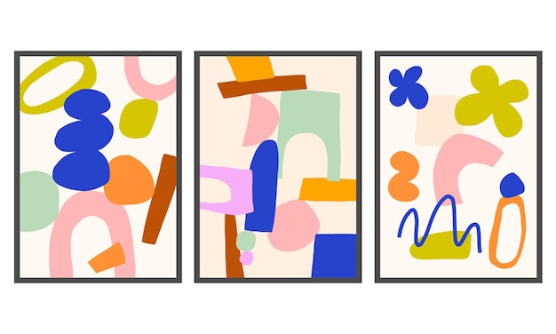 Pósteres vectoriales de estilo recortado, impresiones artísticas en papel para pared de collage